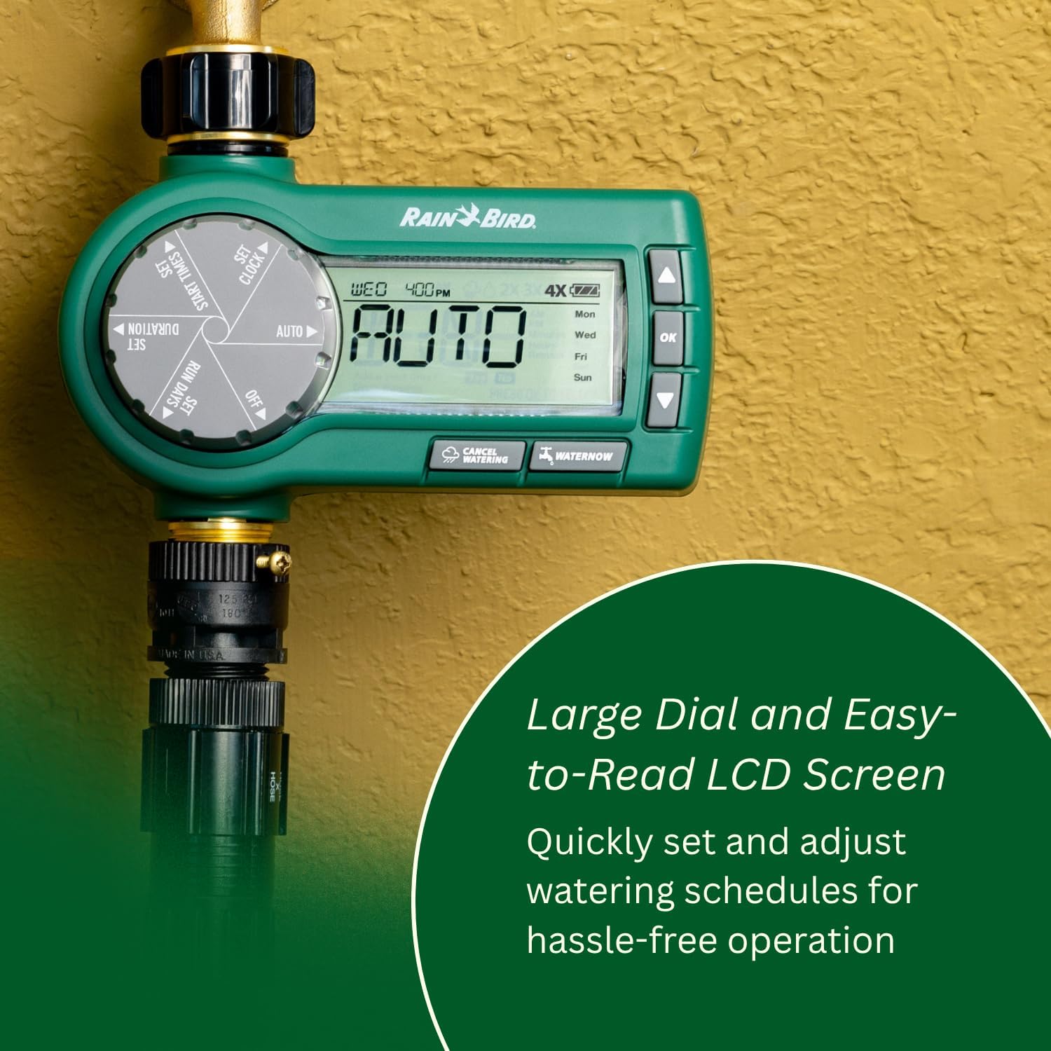 Rain Bird 1ZEHTMRP Premium Professional Grade Electronic Digital Hose End Timer/Controller, One Zone/Station, Battery Operated, Digital with Brass Inlet/Outlet Rain Bird 1ZEHTMRP Premium Professional Grade Electronic Digital Hose End Timer/Controller, One Zone/Station, Battery Operated, Digital with Brass Inlet/Outlet - Image 6