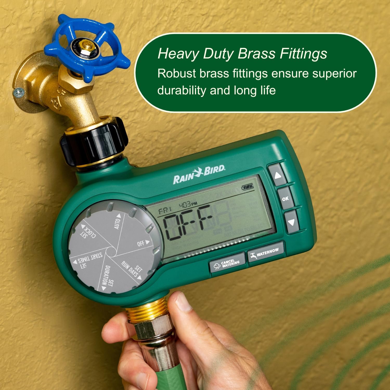 Rain Bird 1ZEHTMRP Premium Professional Grade Electronic Digital Hose End Timer/Controller, One Zone/Station, Battery Operated, Digital with Brass Inlet/Outlet Rain Bird 1ZEHTMRP Premium Professional Grade Electronic Digital Hose End Timer/Controller, One Zone/Station, Battery Operated, Digital with Brass Inlet/Outlet - Image 7