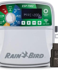 Rain-Bird ESP-TM2 Indoor Outdoor Irrigation WiFi Zone Controller Timer Box and Link Lnk WiFi Mobile Wireless Smartphone Upgrade Module Sprinkler System (8 Zone)