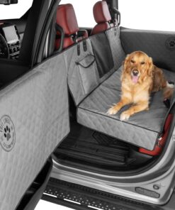 Ruff Liners XL Back Seat Extender for Dogs, Gray – As Seen on Shark Tank – Flat Bridge Platform for Full-Size Trucks, Stable Base, 400lb Support, Waterproof – Rigid Back Seat Cover for Dogs
