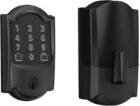 Schlage Encode Smart WiFi Deadbolt Lock for Front Door - Keyless Entry with App or Touchscreen - Works with Alexa, Hey Google, & Airbnb - Create Codes for Guests - Matte Black - Camelot