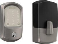 Schlage Encode Smart WiFi Deadbolt Lock for Front Door - Keyless Entry with App or Touchscreen - Works with Alexa, Hey Google, & Airbnb - Create Codes for Guests - Satin Nickel - Greenwich