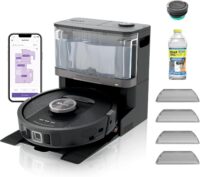 Shark PowerDetect NeverTouch, Self-Empty & Self-Refill, Robot Vacuum and Mop with Bagless, 30-Day Debris Capacity HEPA Base, 30-Day Capacity Refill Tank, Pad Dry, Black, AV2810YS