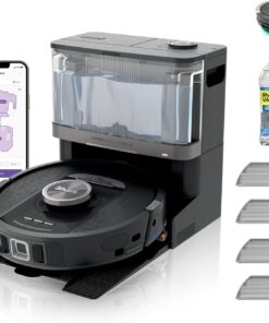 Shark PowerDetect NeverTouch, Self-Empty & Self-Refill, Robot Vacuum and Mop with Bagless, 30-Day Debris Capacity HEPA Base, 30-Day Capacity Refill Tank, Pad Dry, Black, AV2810YS