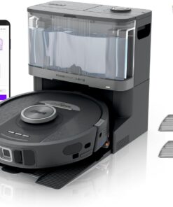 Shark Robot Vacuum & Mop Combo, NeverTouch System, Self-Emptying and Refilling, for Wood, 60-Day Debris Capacity, 30-Tank Reservoir, Pad Drying, 5 Intelligent Cleaning Technologies, RV2820YE