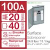 Square D Homeline 100 -Amp 20 -Spaces 40 -Circuit Outdoor Main Breaker Plug-On Neutral Load Center Square D Homeline 100 -Amp 20 -Spaces 40 -Circuit Outdoor Main Breaker Plug-On Neutral Load Center