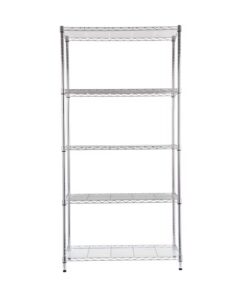 Style Selections 36-in W x 16-in D x 72-in H 5 -Tier Chrome Metal Wire Utility Shelving Unit