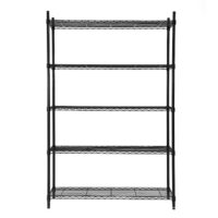 Style Selections 47.7-in W x 18-in D x 72-in H 5 -Tier Black Metal Wire Utility Shelving Unit