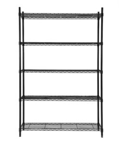 Style Selections 47.7-in W x 18-in D x 72-in H 5 -Tier Black Metal Wire Utility Shelving Unit