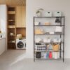 Style Selections 47.7-in W x 18-in D x 72-in H 6 -Tier Heavy Duty Black Metal Wire Utility Shelving Unit Style Selections 47.7-in W x 18-in D x 72-in H 6 -Tier Heavy Duty Black Metal Wire Utility Shelving Unit