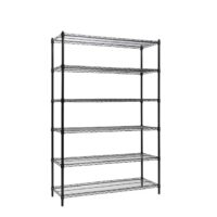 Style Selections 47.7-in W x 18-in D x 72-in H 6 -Tier Heavy Duty Black Metal Wire Utility Shelving Unit