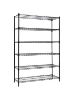 Style Selections 47.7-in W x 18-in D x 72-in H 6 -Tier Heavy Duty Black Metal Wire Utility Shelving Unit