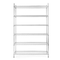 Style Selections 47.7-in W x 18-in D x 72-in H 6 -Tier Heavy Duty Chrome Metal Wire Utility Shelving Unit