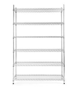 Style Selections 47.7-in W x 18-in D x 72-in H 6 -Tier Heavy Duty Chrome Metal Wire Utility Shelving Unit