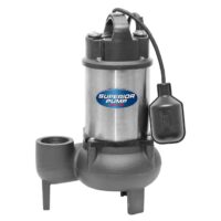 Superior Pump 93781 1 2-HP 120 -Volt 140-Gallon Stainless steel Sewage sump pump