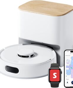 SwitchBot K11+ Robot Vacuum & Mop with Matter, 6000Pa Suction, 90-Day Hands-Free Self-Emptying, LDS Navigation, 3.6″ Ultra-Slim, Anti-Tangle for Pet Hair, Works with Alexa, Google Home, Apple Home