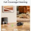 SwitchBot K11+ Robot Vacuum & Mop with Matter, 6000Pa Suction, 90-Day Hands-Free Self-Emptying, LDS Navigation, 3.6″ Ultra-Slim, Anti-Tangle for Pet Hair, Works with Alexa, Google Home, Apple Home, Black