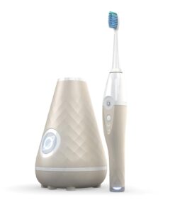 TAO Clean UV Sanitizing Sonic Toothbrush and Cleaning Station, Electric Toothbrush, Dual Speed Setting, Sandstone
