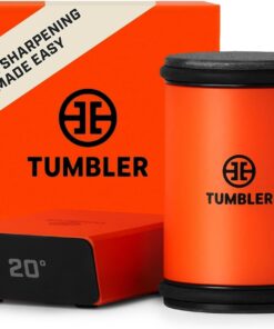 TUMBLER Pro Rolling Knife Sharpener™ - Knife Sharpening Made Easy - Knife Sharpening Kit with Removable Disc System - Include 4-Layer Diamond Sharpening Disc & EdgeBoost Ceramic Disc, Orange V2