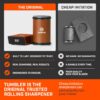 TUMBLER Pro Rolling Knife Sharpener™ - Knife Sharpening Made Easy - Knife Sharpening Kit with Removable Disc System - Include 4-Layer Diamond Sharpening Disc & EdgeBoost Ceramic Disc, Orange V2