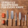 TUMBLER Pro Rolling Knife Sharpener™ - Knife Sharpening Made Easy - Knife Sharpening Kit with Removable Disc System - Include 4-Layer Diamond Sharpening Disc & EdgeBoost Ceramic Disc, Orange V2