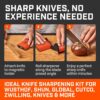 TUMBLER Pro Rolling Knife Sharpener™ - Knife Sharpening Made Easy - Knife Sharpening Kit with Removable Disc System - Include 4-Layer Diamond Sharpening Disc & EdgeBoost Ceramic Disc, Orange V2
