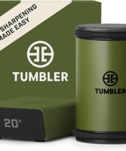 TUMBLER Pro Rolling Knife Sharpener™ - Knife Sharpening Made Easy - Sharpening Kit with Removable Disc System - Includes 4-Layer Diamond Sharpening Disc & EdgeBoost Ceramic Disc (Forest Green)