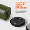 TUMBLER Pro Rolling Knife Sharpener™ - Knife Sharpening Made Easy - Sharpening Kit with Removable Disc System - Includes 4-Layer Diamond Sharpening Disc & EdgeBoost Ceramic Disc (Forest Green)