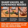 TUMBLER Pro Rolling Knife Sharpener™ - Knife Sharpening Made Easy - Sharpening Kit with Removable Disc System - Includes 4-Layer Diamond Sharpening Disc & EdgeBoost Ceramic Disc (Forest Green)