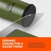 TUMBLER Pro Rolling Knife Sharpener™ - Knife Sharpening Made Easy - Sharpening Kit with Removable Disc System - Includes 4-Layer Diamond Sharpening Disc & EdgeBoost Ceramic Disc (Forest Green)
