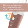 Tao Clean UV Sanitizing Sonic Toothbrush and Cleaning Station, Electric Toothbrush, Dual Speed Setting, Rose Gold