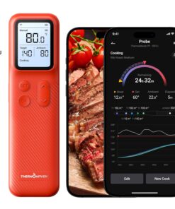 ThermoMaven Smart Bleutooth Wireless Meat Thermometer, Standalone Base, WiFi Unlimited Range, NIST Certified Accuracy, Smart App Alerts for Grill, Oven, Smoker, BBQ