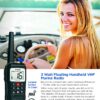 Uniden Atlantis 155 Handheld Two-Way VHF Marine Radio, Floating IPX8 Submersible Waterproof, Dual-Color Screen, All USA/International/Canadian Marine Channels, NOAA Weather Alert, 10 Hour Battery