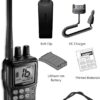 Uniden MHS75 Waterproof Handheld 2-Way VHF Marine radio, Submersible, Selectable 1/2.5/5 Watt Transmit Power. All USA/International and Canadian Marine Channels - Color Black