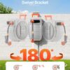 VEVOR Retractable Garden Hose Reel, 1/2 Inch x 145 ft Wall Mounted Hose Reel, Heavy Duty Garden Hose Reel with 9 Patterns Nozzle, Any Length Lock, Upgraded Slow Return System and 180°Swivel Bracket