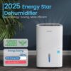 Waykar 120 Pints 2025 Energy Star Home Dehumidifier for Spaces up to 6,000 Sq. Ft, Ideal for Basement, Bathroom and Large Room with Drain Hose, Portable, Auto Defrost and Self-Drying