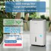 Waykar 150 Pints 2025 Energy Star Dehumidifier with Pump for Spaces up to 7,000 Sq. Ft at Commercial and Industrial Large Room, Warehouse, Home, Basement, with Drain Hose, Auto Defrost, Self-Drying