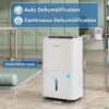 Waykar 150 Pints 2025 Energy Star Dehumidifier with Pump for Spaces up to 7,000 Sq. Ft at Commercial and Industrial Large Room, Warehouse, Home, Basement, with Drain Hose, Auto Defrost, Self-Drying