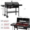 ZH3005 2-Burner Gas and Charcoal Combo Grill with Side Burner, 34,000 BTU Dual Fuel Grill, 823 Sq. In. Cooking Area, for Outdoor Patio Garden Picnic Backyard Cooking, Black