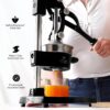 Zulay Kitchen Cast Iron Juicer - Easy-to-Clean Heavy-Duty Manual Juicer, Professional Citrus Juicer - Stainless Steel Lemon Squeezer - Manual Citrus Press & Orange Squeezer - Orange Juicer (Black)