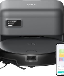 eufy C10 Robot Vacuum Self Emptying, 8 Weeks Hands Free, Advanced Smart Mapping with LiDAR Navigation, 2.85-Inch Slim Design, Powerful Suction, Edge Expansion Brush for Pet Hair, Carpet Detection