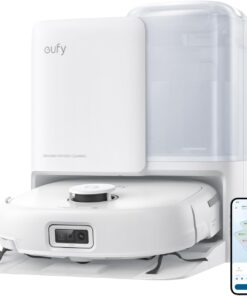 eufy Robot Vacuum E25, HydroJet System with Roller Mop, 20,000 Pa Turbo Suction, All-in-One Robot Vacuum and Mop Combo, Edge-to-Corner Cleaning, Zero-Tangle Design, AI Obstacle Avoidanced, White