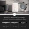 hOmeLabs Dehumidifier for Home, Office, Basements with Powerful Moisture Removal, Humidity Control, Auto Shut-off, Quiet Operation - 6,000 Sq Ft Rooms (40 Pint MAX 104 Pint at 95°F, 90% RH) with Pump