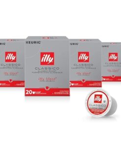 illy Coffee K Cup, Pods for Keurig Machines, Classico Medium Roast, 100% Arabica, Premium Italian Coffee, 20 Count, 4 Pack