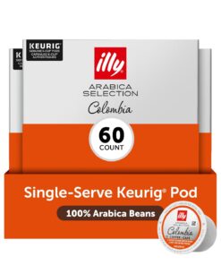 illy Coffee K Cup, Pods for Keurig Machines, Colombia Single Origin Roast, 100% Arabica, Premium Italian Coffee, 10 Count, 6 Pack