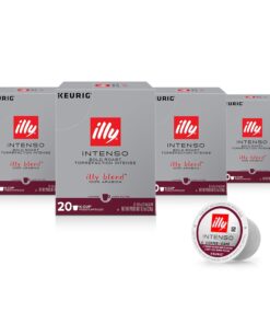 illy Coffee K Cup, Pods for Keurig Machines, Intenso Dark Roast, 100% Arabica, Premium Italian Coffee, 20 Count, 4 Pack