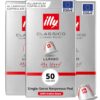 illy Espresso Compatible Capsules, Coffee Pods for Nespresso Original Line Machine, Classico Lungo Medium Roast, 100% Arabica, Premium Italian Coffee, Single Serve, 10 Count, 5 Pack