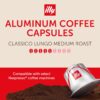 illy Espresso Compatible Capsules, Coffee Pods for Nespresso Original Line Machine, Classico Lungo Medium Roast, 100% Arabica, Premium Italian Coffee, Single Serve, 10 Count, 5 Pack