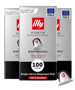 illy Espresso Compatible Capsules, Coffee Pods for Nespresso Original Line Machine, Forte Dark Roast, 100% Arabica, Premium Italian Coffee, Single Serve, 10 Count, 10 Pack