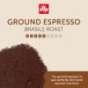illy Ground Coffee, Brasile Regenerative Agriculture Medium Roast, 100% Arabica, Premium Italian Coffee, Ideal for Espresso, Drip, Moka and French Press Brewing, 8.8oz, 6 Pack